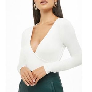 Long Sleeve Surplice Bodysuit